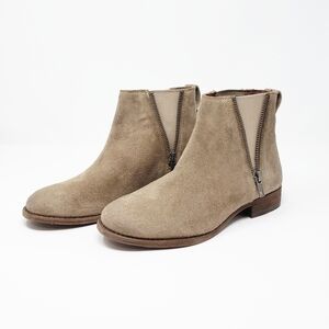 FRYE Carly Chelsea booties in oiled suede